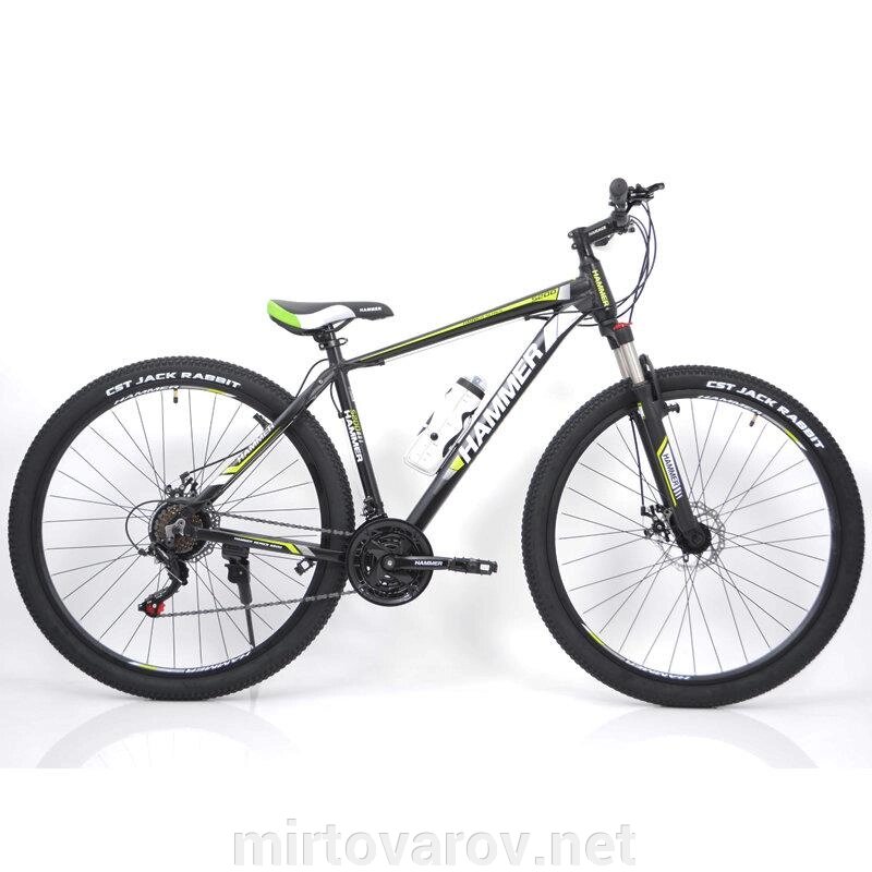 Велосипед гірський спортивний S200 HAMMER колеса 29 дюймів рама алюміній чорно-зелений від компанії Мір товарів - фото 1