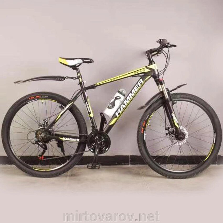 Велосипед гірський спортивний S200 HAMMER колеса 29 дюймів рама алюміній чорно-жовтий від компанії Мір товарів - фото 1