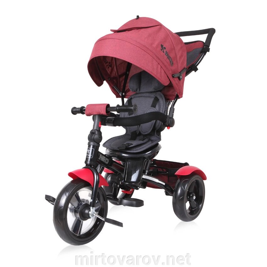 Велосипед-коляска дитячий триколісний Lorelli (Bertoni) Neo Red-Black Luxe червоний від компанії Мір товарів - фото 1