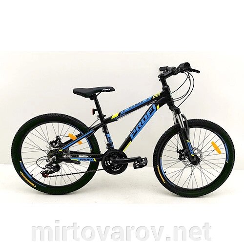 Велосипед спортивний PROFI 24 дюймів G24OPTIMAL A24.1 чорний (мат)-блакитний** від компанії Мір товарів - фото 1