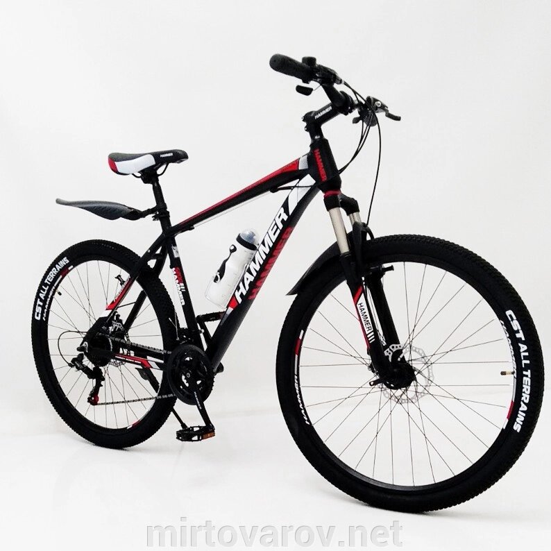 Велосипед Спортивний S200 HAMMER колеса 27.5 дюйма рама алюміній 19" чорно-червоний від компанії Мір товарів - фото 1