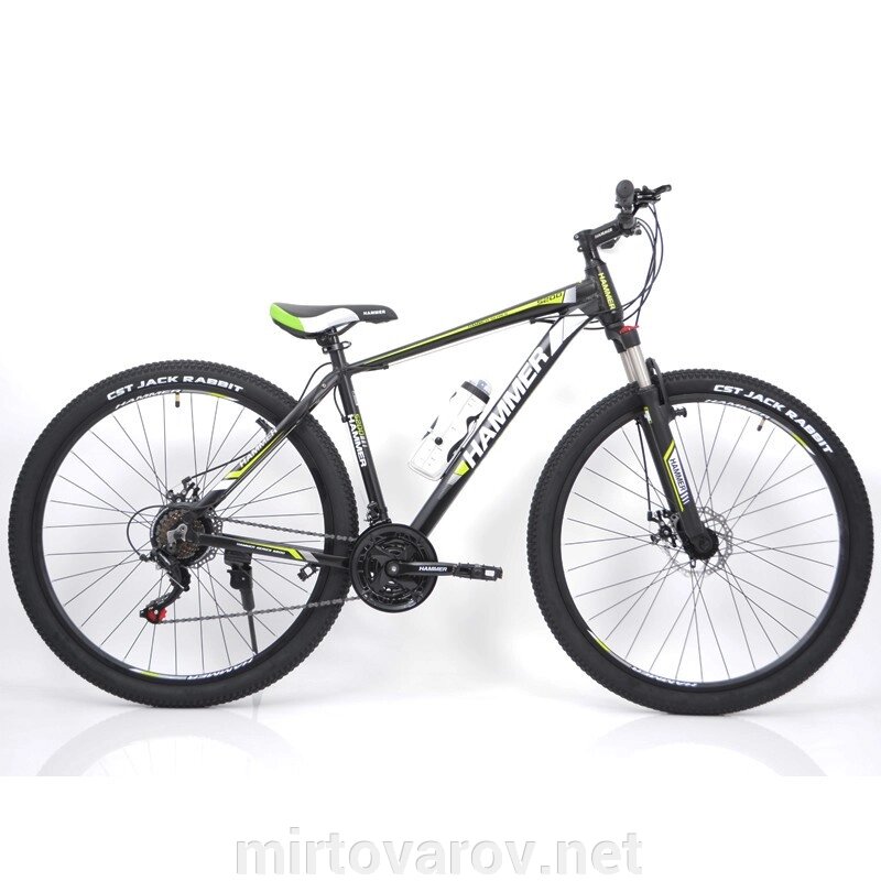Велосипед Спортивний S200 HAMMER колеса 27.5 дюйма рама алюміній 19" чорно-зелений від компанії Мір товарів - фото 1