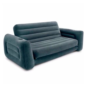 Велюровий диван BESTWAY 66552 синій з підсклянником