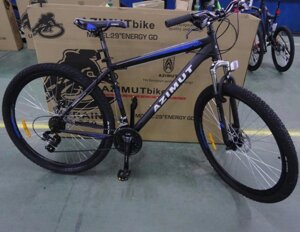 Дорослий спортивний гірський велосипед AZIMUT ENERGY колеса 26 дюймів FRD / рама 21"чорно-синій