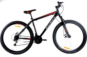 Дорослий спортивний гірський велосипед AZIMUT ENERGY колеса 26 дюймів GFRD / рама 21"SHIMANO / чорно-червоний