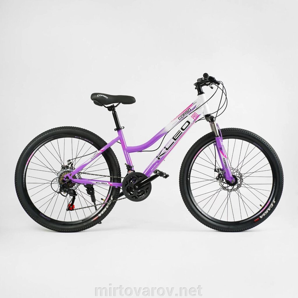 Жіночий спортивний велосипед 26 дюймів із заниженою рамою Corso KLEO KL-26307 21 швидкість / фіолетовий від компанії Мір товарів - фото 1