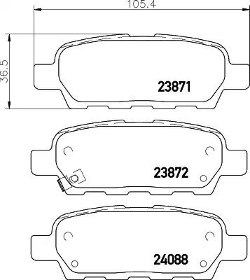 Колодки гальмівні дискові комплект; задн., HELLA PAGID (8DB355010241) від компанії Автосклад - фото 1