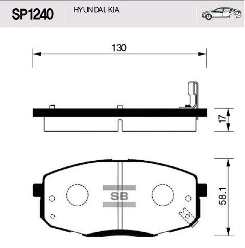 Колодки передні гальмівні Ceed (ED), Hi-Q (SP1240) (58101-1HA00) від компанії Автосклад - фото 1