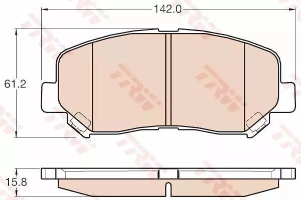 Колодки передні гальмівні CX-5, TRW (GDB3562) (K0Y1-33-28ZA) від компанії Автосклад - фото 1