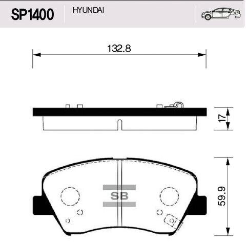 Колодки передні гальмівні Elantra 11-, Hi-Q (SP1400) (58101-3XA20) від компанії Автосклад - фото 1