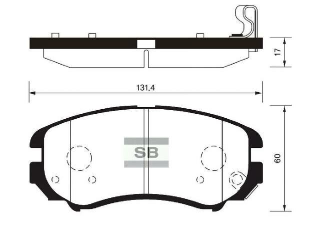 Колодки передні гальмівні Elantra (HD), Hi-Q (SP1202) (58101-2HA10) від компанії Автосклад - фото 1