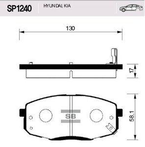 Колодки передні гальмівні Ceed (ED), Hi-Q (SP1240) (58101-1HA00)