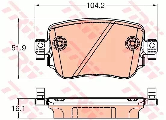 Колодки задні гальмівні OCTAVIA III, TRW (GDB2042) дискові (5Q0698451B) від компанії Автосклад - фото 1