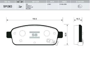 Колодки задні гальмівні Cruze, Hi-Q (SP1363)