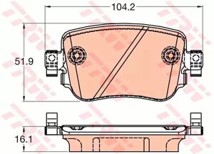 Колодки задні гальмівні octavia III, TRW (GDB2042) дискові (5Q0698451B)