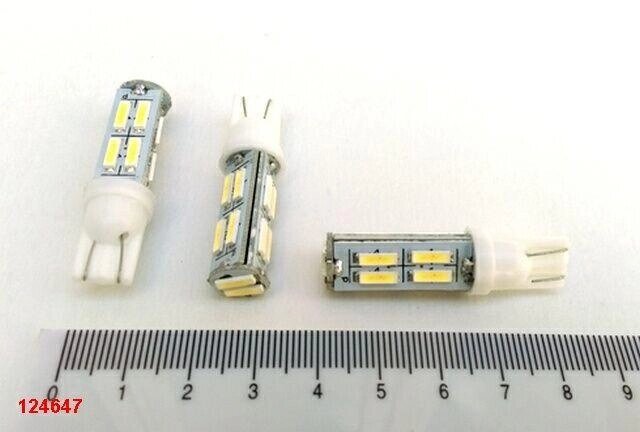 Лампа светодиод б/ц 12V W5W T10 14SMD (70 х 14) белая від компанії Автосклад - фото 1