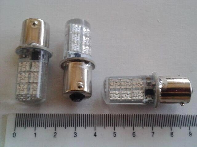 Лампа светодиод с/ц 12V P21W  1156 12SMD (50 х 50) в силиконе красная моргающая від компанії Автосклад - фото 1