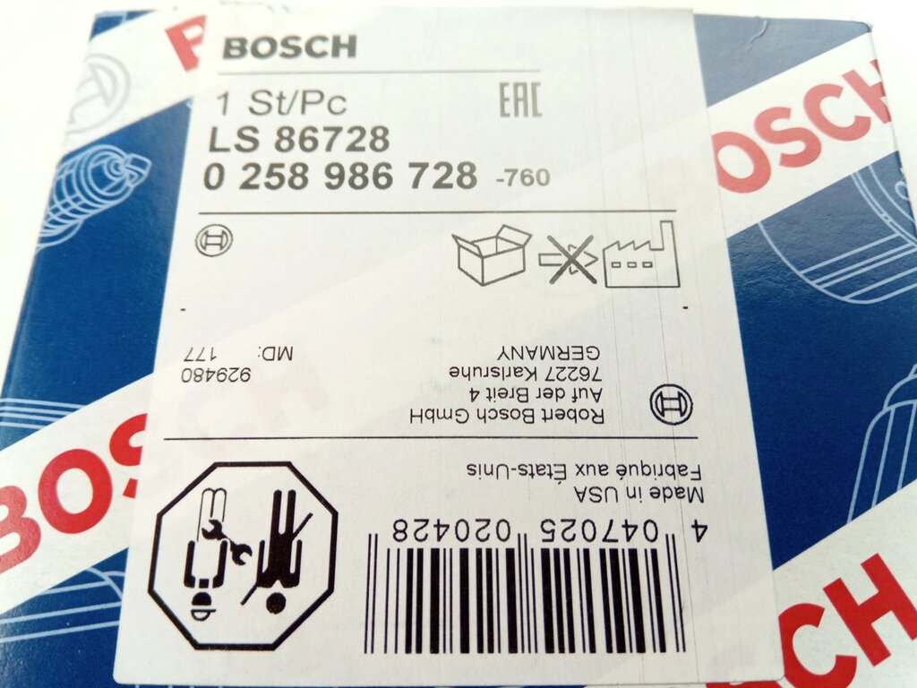 Лямбда-зонд Славута/Sens, BOSCH (0258986728) (25368889) від компанії Автосклад - фото 1