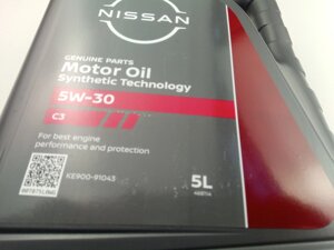 Олива моторна 5W-30 синтетична NISSAN Motor Oil C3 5л (KE900-91043)