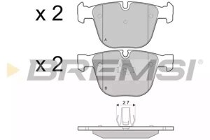 Колодки задні гальмівні BMW X5 09-(ATE), Bremsi (BP3410)