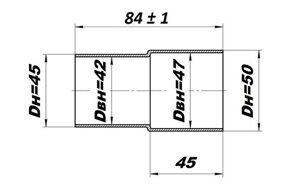 З'єднувач труб вихлопної системи/перехідник із 45 на 50 мм CBD (CPU4550)