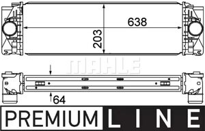 Радиатор интеркулера MERCEDES/VW Sprinter/Crafter 06- (premium line), MAHLE (CI369000P)