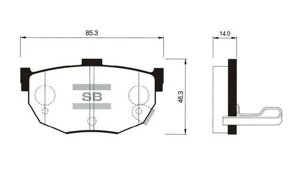 Колодки задні гальмівні Cerato (LD), Hi-Q (SP1062) (58302-2FA10)