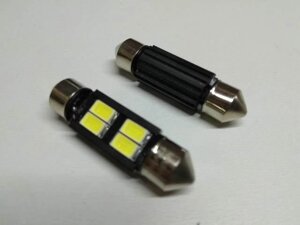 Лампа светодиод с/ц МАЯК (12T11/BLK06/2BL) 12V C5W 36 мм AC 4SMD (57 х 30) белая/пара