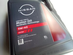 Масло моторное 5W-40 синтетическое NISSAN Motor Oil 5л (KE900-90042) (KE90090042)