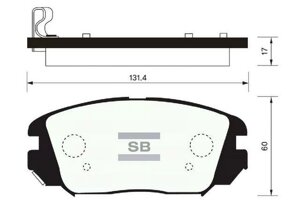 Колодки передні гальмівні Sonata (NF), Hi-Q (SP1182) (58101-3KA20)