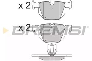 Гальмівні колодки зад. BMW 3(E90)/5(E60) (ATE) (122x58,2x17), Bremsi (BP3173)