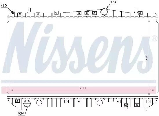 Радиатор охлаждения Lacetti (МКПП), NISSENS (61633) (96553378) від компанії Автосклад - фото 1