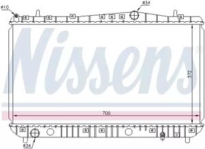 Радиатор охлаждения Lacetti (МКПП), NISSENS (61633) (96553378)