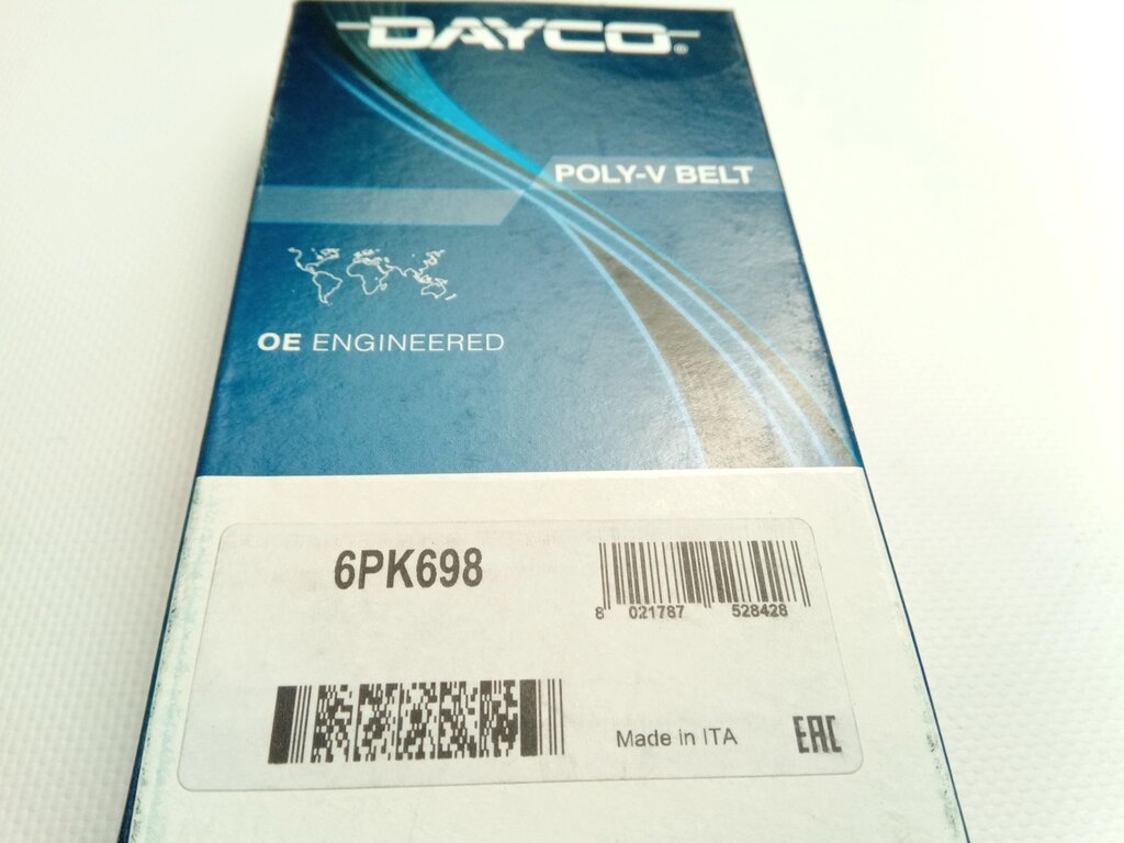 Ремінь генератора струмочковий ВАЗ 2110  8v, DAYCO (6PK698) (21082-3701720) від компанії Автосклад - фото 1