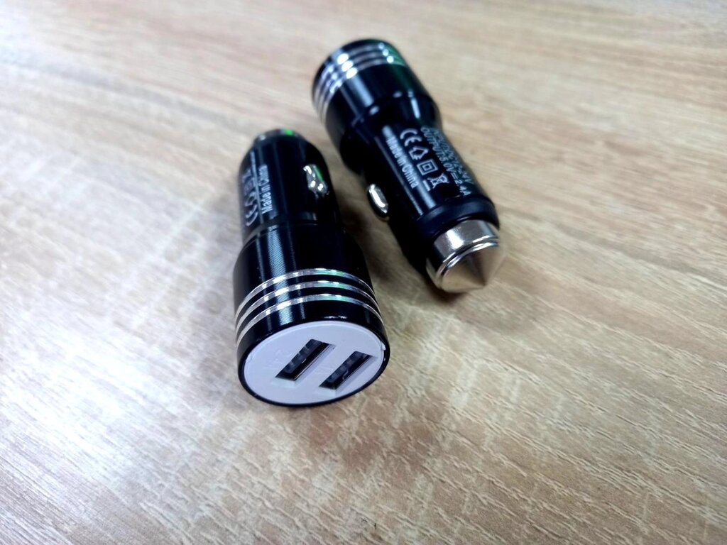 Автомобільний зарядний пристрій алюмінію на два USB-роз'єм від компанії Роман Противень - фото 1