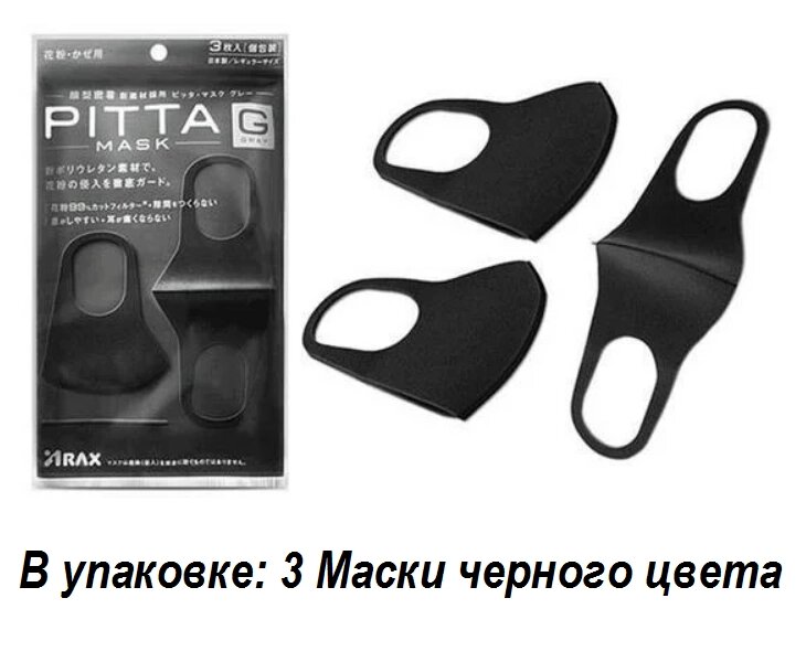 Багаторазова маска питта вугільна ARAX Pitta Mask G (еластичний поліуретан) від компанії Роман Противень - фото 1