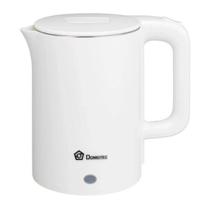 Електрочайник Domotec MS-5028 1500Вт Нержавіюча сталь/Пластик, дисковий чайник 1.8л Автовідключення Білий