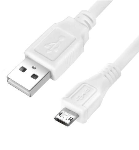 Кабель USB 2.0 / Micro USB data, довжина 27см, білий від компанії Роман Противень - фото 1