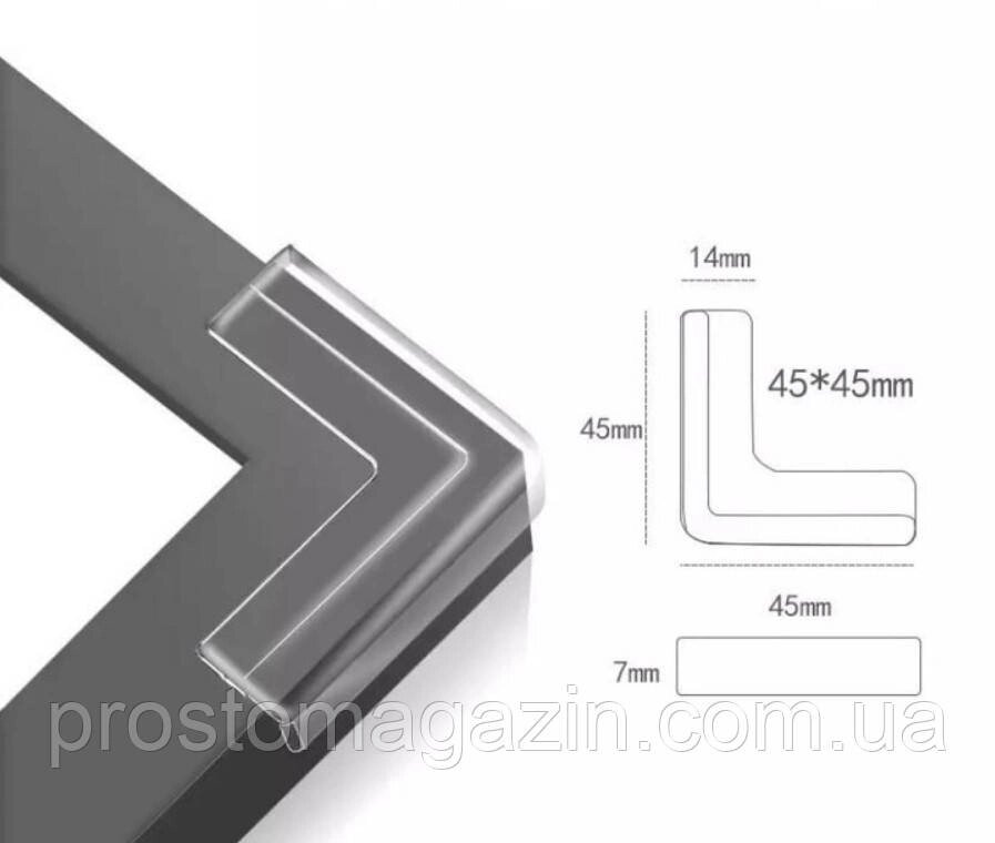 Накладки на кути прозорі, прямокутні, силіконові від компанії Роман Противень - фото 1
