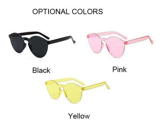 Модні, вантажні, сонцезахисні пластикові окуляри без оправ (жовті, чорні) - знижка