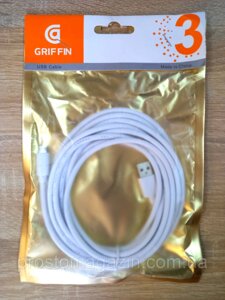 Micro USB Griffin Cable (2.1a, 3 метри) білий, кабель даних