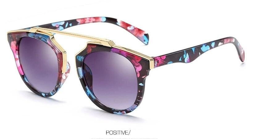 Сонцезахисні окуляри для жінок метелик - колір Квітковий - опт