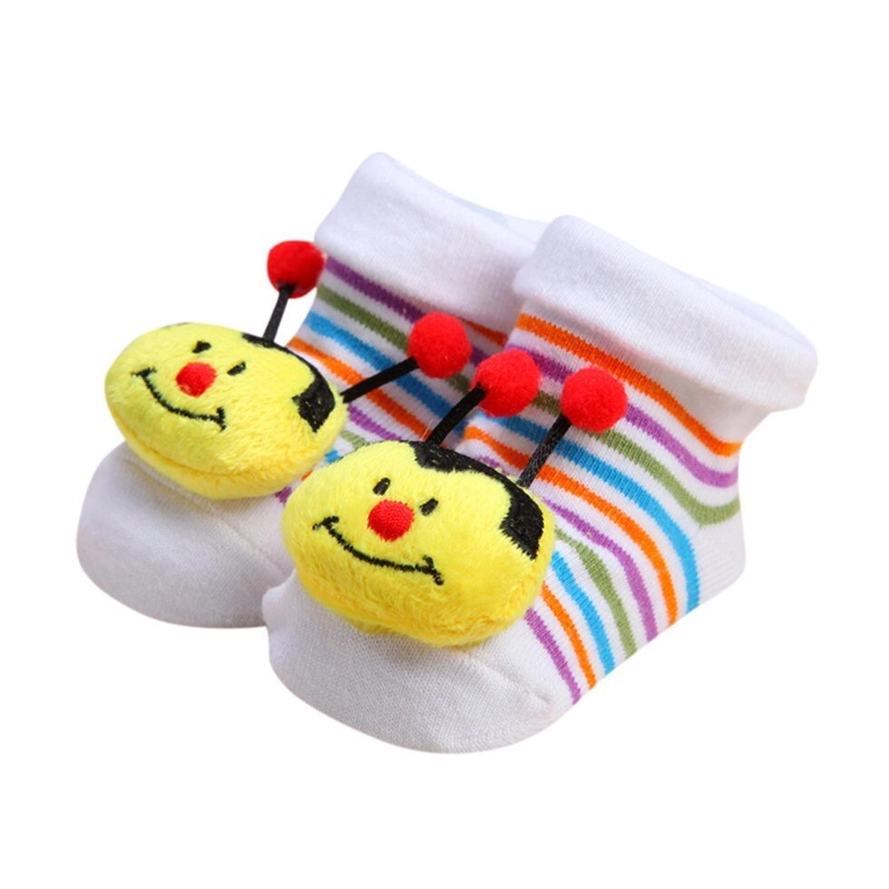 Не ковзаючі шкарпетки з іграшкою для новонароджених дівчат та хлопців (від 0 до 12 місяців) - знижка