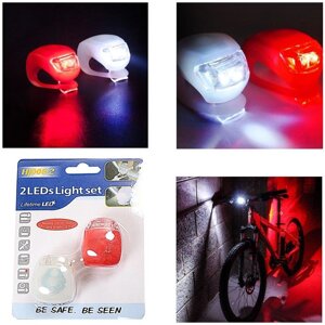 Світлодіодний ліхтарик для велосипеда, самоката, мотоцикла HJ008 - 2 LED (2 штуки в наборі)