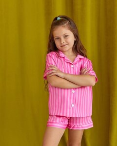Дитяча піжамка із сатину шорти з сорочкою