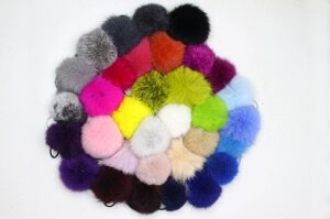 Гумка для волосся з хутра кролика 7-8см, різні кольори