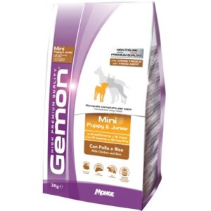 Оригінал! Сухий корм для собак Gemon Dog Mini pupjun курка з рисом 3 кг (8009470386043) - Вища Якість!