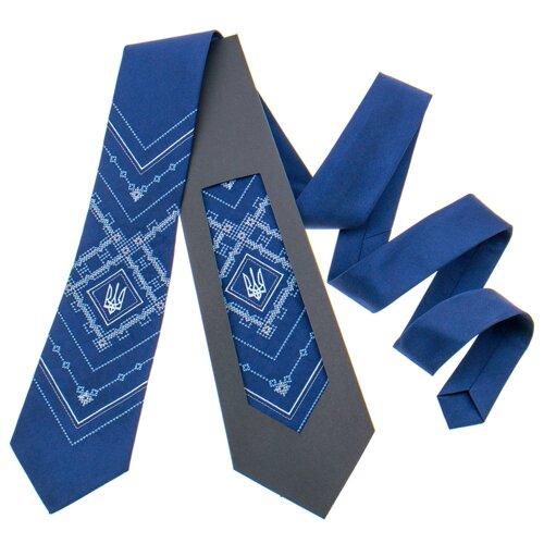 Вишита краватка з тризубом №819