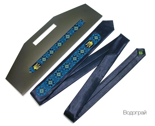 Вузький краватку з вишивкою Водограй