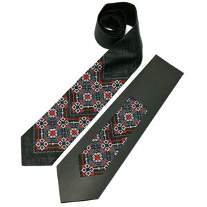 Вишита краватка з льону №679